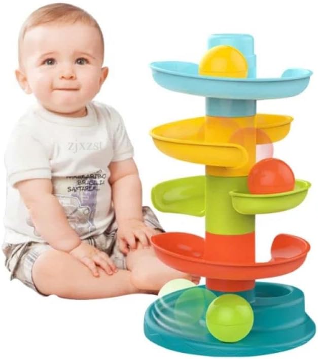 Baby Ball Tower for Toddlers, Ball Drop and Roll Swirling Tower